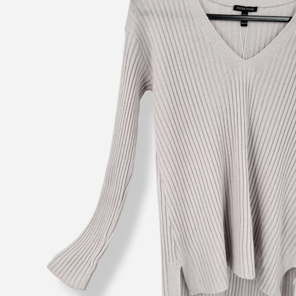 EILEEN FISHER Italian Cashmere Tunic Sweater Chalk - Picture 7 of 15